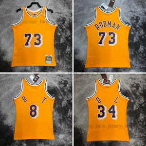 Bedruckte Vintage-Basketball-Trikots #8 #34 73 Dennis Rodman Mesh Motion Jersey Atmungsaktiver Sport Sale Hohe Qualität