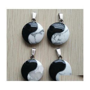 Car DVR Charms Natural Stone Tai Chi Yin Yang Anhänger für DIY -Schmuck Herstellung Großhandel Drop Lieferung Befunde Komponenten DHL3V