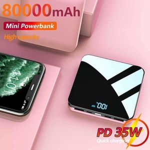 Cep Telefonu Güç Bankaları 80000mAH Taşınabilir Mini Güç Bankası Dijital Ekranlı Küçük Cep İPhone için Uygun Harici Pil R230301