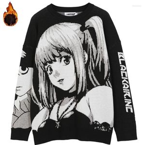 Men's Sweaters 2023 Autumn/Winter Men's Retro Japanese Anime Knitted Pullover Sweater Casual Couples Round Neck TopsHarajuku Hip Hop