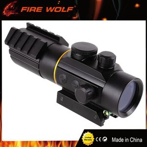 FIRE WOLF Tactical optics riflescope 3X42 Red Green Dot Sight Scope Fit Picatinny Rail Mount 11 20mm Hunting Rifle Scopes2067