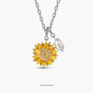 collana del pendente del cerchio gioielli di moda pendan di cristallo latte materno gioielli collane designer girasole perla d'acqua dolce catena della clavicola catena della clavicola 02