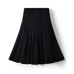スカートマタニティニットスカート妊娠中のニットスカート女性クラシックブラックドレスエラスティックウエスト素晴らしい品質230301