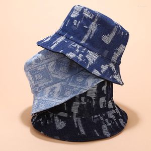 Berets dżins dżins kubek katę wizjewódzki żeńska panama 2023 rybołówstwo Koreańskie kobiety panie mężczyzn harajuku czapki letnie projektant vintage czapka