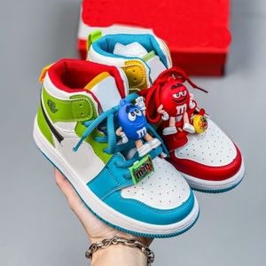 Småbarnskor mm chokladkapten amerika chicago baby barn pojkar sneakers svart röd vit lila basketsko grossistpriser US7.5c-us5y