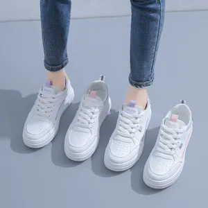 Fashion Hotsale Damskie buty płaskie bliźniaki białe białe białe fioletowe sprężynowe buty Sneakers Color16
