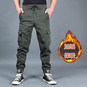 Women's Pants Capris Winter Men Pants Thick Fleece Joggers Multi Pocket Loose Sport Trousers Male Casual Warm Sweatpants Cargo Pants M-6XL 230301