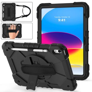 Twardy zbroja tablet PC Pasek Ręczny Pasek na ramię 360 Rotatable Kick -Stand Case Ochrona dla iPada 10. generacji 10,9 cala 2022