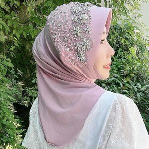 Etniska kläder Saudiska flickor huvudbonader Instant cap wrap hijabs bröllop brudar hijabi