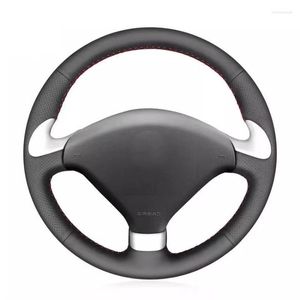 Steering Wheel Covers For 307 CC 2004 2005-2007 Black Artificial Leather Car Cover Accessories Interior Products Styling