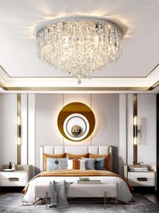 Ceiling Lights Modern Minimalist Master Bedroom Room Dining Living Lamp Atmospheric Led Round Chrome Silver Crystal