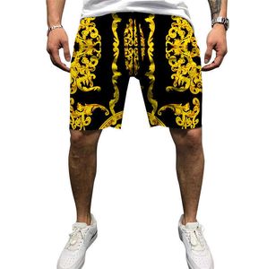 Men's Shorts 2023 Euro-Us style summer new men's floral pants beach holiday casual shorts sports five-point pants Dstring trousers G230301