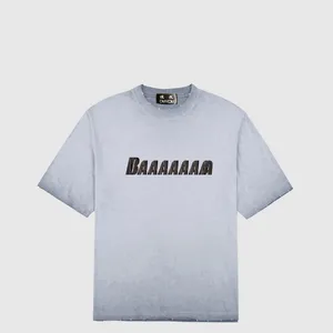 DUYOU Oversize-T-Shirt mit Vintage-Jersey-Waschungsbuchstaben, 100 % Baumwolle, T-Shirt für Herren, lässig, Basic-T-Shirts, Damen, hochwertige klassische Tops DY8911