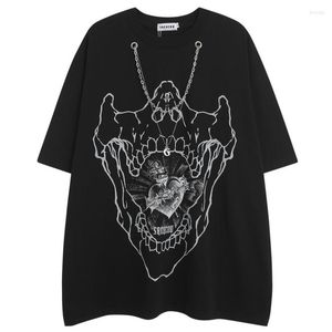 Erkek tişörtler hip hop harajuku kolye tasarımı tişörtler giysileri tişörtler büyük boy gömlek vintage sokak kıyafeti yaz y2k üstler tees