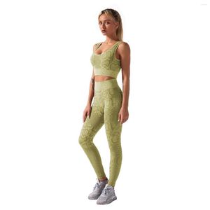 Women's Two Piece Pants Set Women Athletic Gym Wear Snake Print Sports Suits 2023 Yellow Fitness Crop Top Leggings Sweatpant Workout Outfits