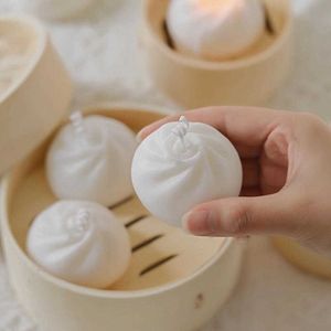 Small Chinese Steamed Buns Soy Wax Aromatherapy Scented Candles Relaxing Birthday Gift 1PC