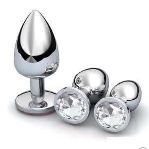 Andere Gesundheits Schönheitsartikel 3pcs/Set kleiner mittelgroßer glattes Metallanalstierdildo -Spielzeug Butt Plugs Schwule Perlen für Frauen/Männer fallen deliv dh9hy