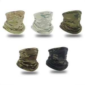Halsdukar QMFive Tactical Camouflage Scarf Män och kvinnor Multi-Purpose Military pannband Style Head Wrap Face Mesh för utomhusaktivitet L230302