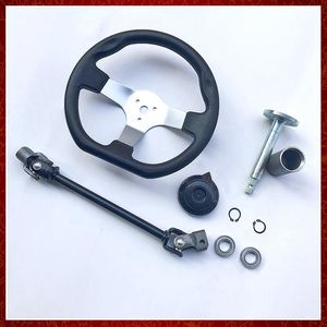 UTV 300mm Direksiyon Simidi Montajı 330mm Dişli Rafı Pinyonu 375mm U Eklem Rota Çubuk Knuckle Assy Çin 110cc Go Kart Quad Parçaları MFX02