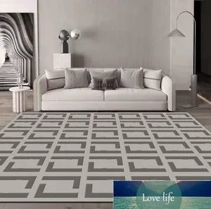 Kvalitet vardagsrum matta lyx modern grå svart geometrisk matta för sovrum soffa soffbord golv kök mat hus dekoration mattor grossist