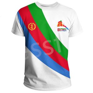 Camisetas masculinas Tessffel Africa Country Eritreia leão colorido retro 3dprint homens/mulheres verão casual engraçado mangas curtas camisetas de rua A1 230302