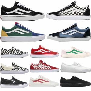 Lyxdesigner Fritidsskor Dam Män Sko Old School Sneakers Mode Canvas Skateboard Sneakers Dam Herr Vit Svart Sneaker Solid Fashion Outdoor