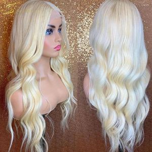 Blonde Wavy Pre Plucked Lace Frontal Human Hair Wigs Colored HD Transparent Front For Black Women Brazilian Remy