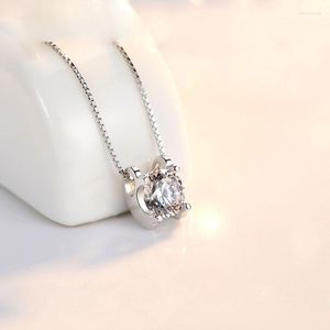 Pendant Necklaces 10 3D Simple Small Inlay Zircon Geometric Necklace Mini Fashion Crystal Angel Eye Love Lucky Ladies Jewelry