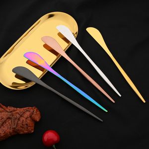 Dinnerware Sets Gold 10Pcs Stainless Steel Butter Knife Cheese Dessert Jam Knifes Cream Cutlery Marmalade Toast Bread Knives Spreader 230302