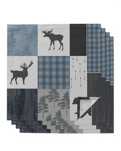 Bordservete Vintage Country Style Bear Moose Woods 4/6/8st Kitchen 50x50cm servetter som serverar rätter hem textilprodukter