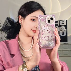 2023新しいかわいい素敵な女の子のようなケースデザイナーショックプルーフシリコンカバーiPhone14 Pro Max Plus iPhone13 12 11 Pro Max Little Rabbit Happy Time