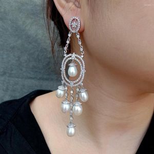 Stud Earrings YYGEM 9x12mm Cultured White Rice Pearl Teardrop Dangle Women Jewelery Accessories