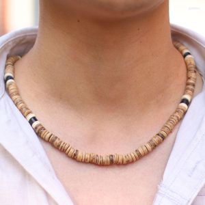 Choker Men Wooden Necklaces 18 Inch Collar Homme Neck Accessories Boyfriend Gift Natural Imperial Stone Collier Erkek Kolye