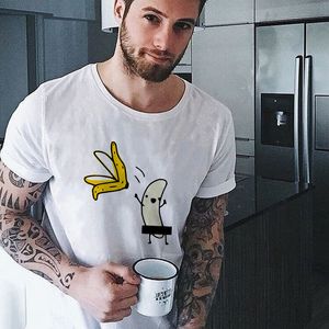 T-shirt da uomo T-shirt da uomo Estate carina Banana Design divertente Pantaloni a vita bassa T-shirt da uomo Top Bianco O-Collo Moda casual T-shirt Abiti Streetwear 230302