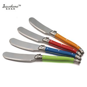 Cheese Tools Jaswehome Set of 4 Laguiole Stainless Steel Butter Knife Spatula Plastic Handle Spreader Cutlery 230302