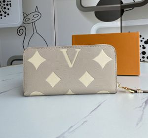 Modedesigner plånböcker lyx Adele Plånbok män kvinnor clutch Högkvalitativa monogram dragkedja mynt plånböcker dam korthållare originallåda dubbel väska stil 69794-1