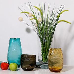 Vases Home Living Room Hydroponic Flower Arrangement Vase Glass Furnishing Article TV Cabinet Crafts Ornaments