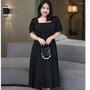 Party Dresses Summer Dress Fashion Square Neck Short Sleeve Feminine Mid-Length 2023 XL-8XL Undefined Vestidos