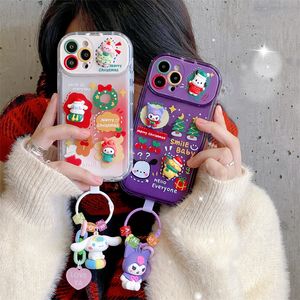 Cartoon Smile Baby Söta modeflickor som Case Designer Soft Silicon stötsäkra täcker iPhone14 Pro Max Plus iPhone13 12 11 Pro Max Christmas Toys With Armband