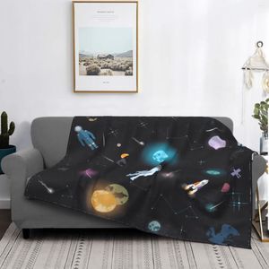Blankets Space Man Technology Planet Blanket For Couch Super Soft Cozy Plush Microfiber Fluffy Lightweight Warm Bedspread 50"x40"