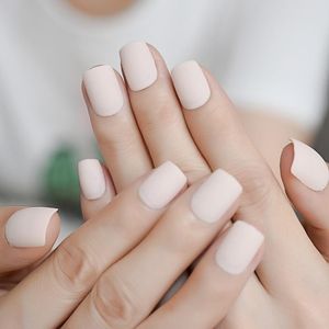 Falso unhas foste acrílico curto calmo nude natural maquiagem ferramenta capa completa diy uil art manicure para lady z959