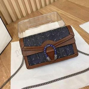 Classic Luxury Chain Fashion Shoulder Bag 2022 Plaid Brand Wallet Vintage Women's Brown Leather Handheld Designer with Box Multicolor