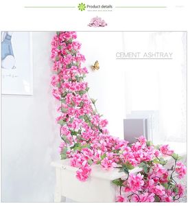 Dekorativa blommor Luyue 233cm konstgjorda körsbärsblommor Flower Vines Party Supplies Garland Silk Fake Rattan Wedding Home Decor