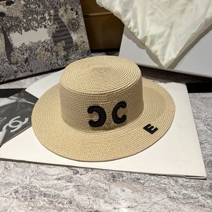 Geometry Design Women Wide Brim Hats Letter Generous Lady Straw Hats Female Fashion Street Basin Caps