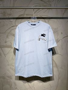 xinxinbuy Men designer Tee t shirt 23ss Multi-tools embroidery hammer short sleeve cotton women Black blue White Khaki XS-2XL