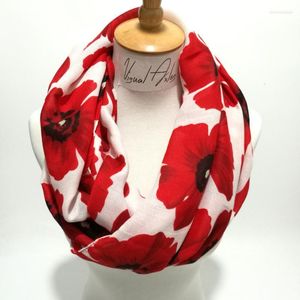 Szaliki Zimowa pętla szalik Kobiety Big Floral Printed Snood Shawls Femme Autumn Szyja Pierścień Pierścień Panie Twill Viscose Infinity