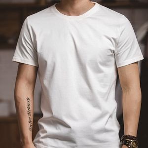 Men's T-Shirts Maden 2pcs Solid Cotton Men's T-shirts Short-sleeved Round Neck Black White T-Shirt Classic Heavyweight Oversized Tees Tops 230302