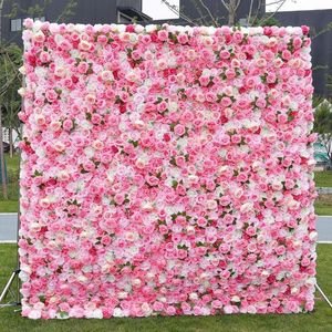 Fiori decorativi 3D White Flower Wall Rose Artificial Arrangement Wedding Christmas Decoration Mall Background