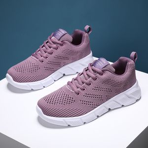 Designer women spring breathable running shoes black purple black rose red womens outdoor sports sneakers Color19