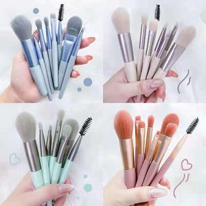 Makeup Brushes 8st Mini Travel Portable Soft Set Cosmetic Powder Eye Shadow Foundation Blush Blending Beauty Make Up Brush Tool